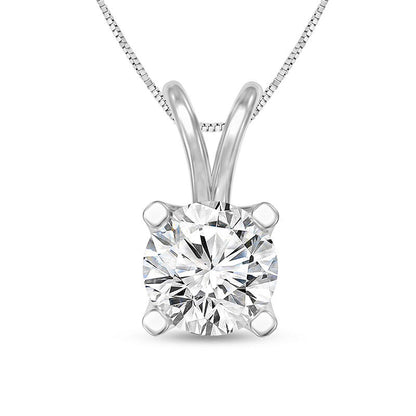 1 CT. Certified Natural Clarity Enhanced Solitaire Pendant in 14K White Gold (I/VS2)