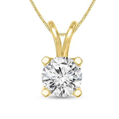 1 CT. Certified Natural Clarity Enhanced Solitaire Pendant in 14K Gold (I/SI2)