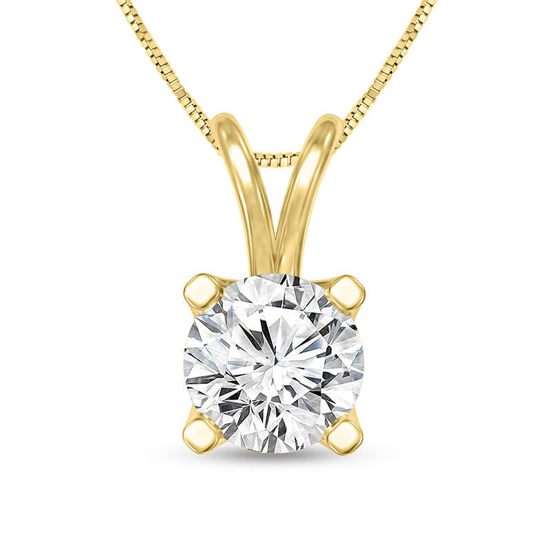 0.5 CT. Certified Natural Clarity Enhanced Solitaire Pendant in 14K Gold (I/SI2)