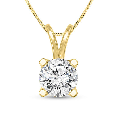 0.5 CT. Certified Natural Clarity Enhanced Solitaire Pendant in 14K Gold (I/SI2)