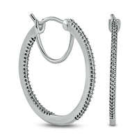 0.33 CT. T.W. Diamond Inside-Out Hoop Earrings in Sterling Silver