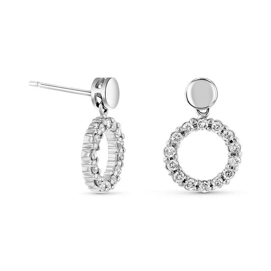 0.5 CT. T.W. Diamond Open Circle Drop Earrings in 14K White Gold