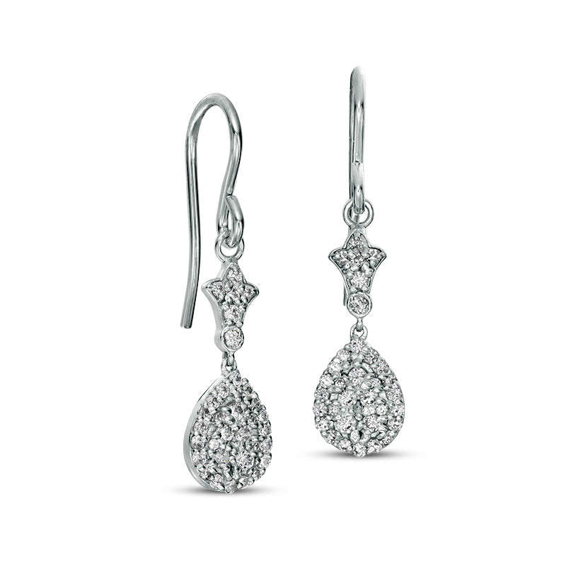 0.5 CT. T.W. Composite Diamond Teardrop Earrings in 10K White Gold