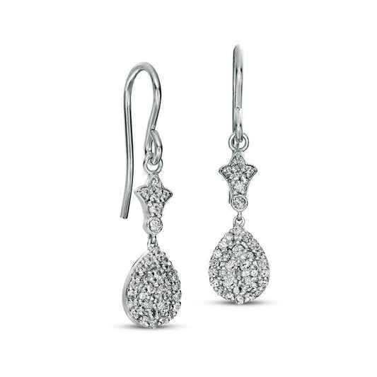 0.5 CT. T.W. Composite Diamond Teardrop Earrings in 10K White Gold