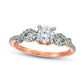 0.88 CT. T.W. Natural Diamond Loop-Sides Engagement Ring in Solid 10K Rose Gold