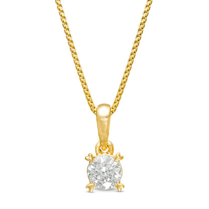 0.38 CT. T.W. Natural Clarity Enhanced Solitaire with Heart Prongs Pendant in 10K Yellow Gold
