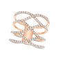 0.63 CT. T.W. Natural Diamond Crossover Open Shank Ring in Rose Solid 18K Gold - Size 7 (H/SI2)