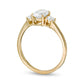 1.0 CT. T.W. Oval and Round Natural Diamond Three Stone Engagement Ring in Solid 14K Gold