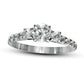 1.25 CT. T.W. Natural Diamond Three Stone Engagement Ring in Solid 14K White Gold