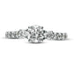 1.25 CT. T.W. Natural Diamond Three Stone Engagement Ring in Solid 14K White Gold
