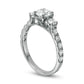 1.5 CT. T.W. Natural Diamond Three Stone Engagement Ring in Solid 14K White Gold