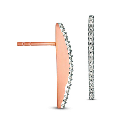 0.17 CT. T.W. Diamond Linear Drop Earrings in 10K Rose Gold