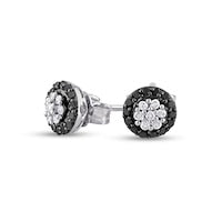 0.25 CT. T.W. Enhanced Black and White Composite Diamond Frame Stud Earrings in Sterling Silver