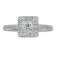 1.25 CT. T.W. Princess-Cut Natural Diamond Frame Engagement Ring in Solid 14K White Gold
