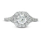 1.38 CT. T.W. Natural Diamond Cushion Frame Engagement Ring in Solid 14K White Gold