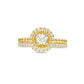 0.75 CT. T.W. Natural Diamond Frame Beaded Shank Bridal Engagement Ring Set in Solid 14K Gold