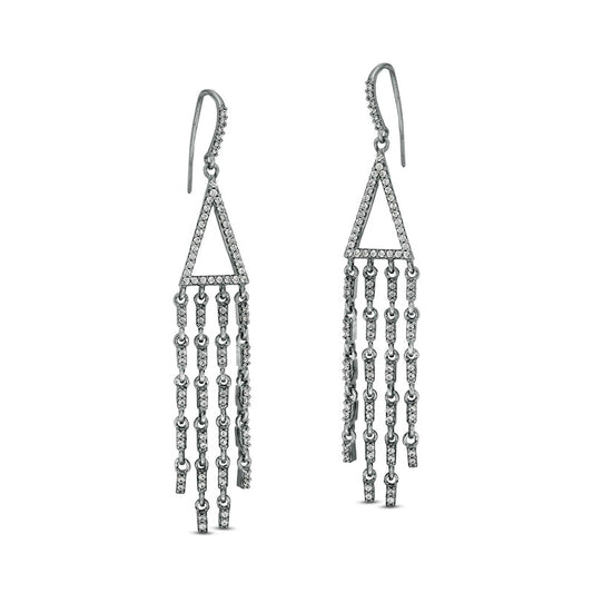0.63 CT. T.W. Diamond Triangle Chandelier Drop Earrings in 10K White Gold