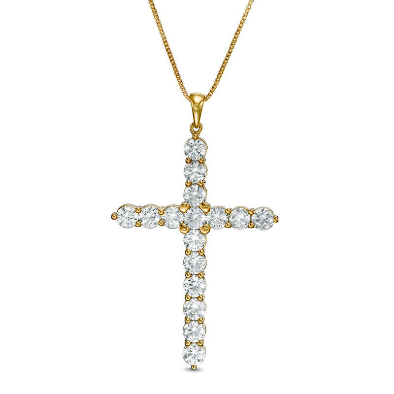 4 CT. T.W. Natural Diamond Antique Vintage-Style Cross Pendant in 14K Gold