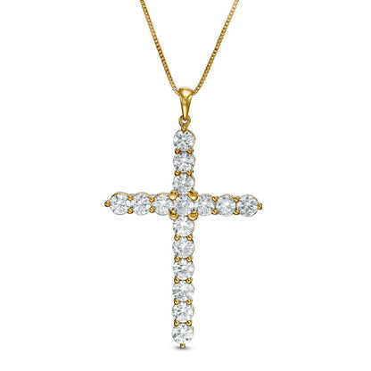 4 CT. T.W. Natural Diamond Antique Vintage-Style Cross Pendant in 14K Gold