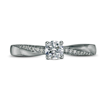 0.33 CT. T.W. Natural Diamond Engagement Ring in Solid 10K White Gold