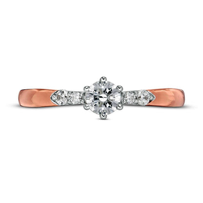 0.33 CT. T.W. Natural Diamond Engagement Ring in Solid 10K Rose Gold