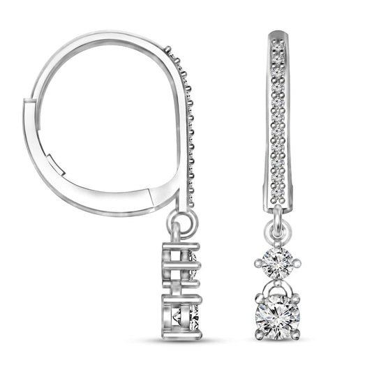 0.5 CT. T.W. Diamond Double Drop Earrings in 10K White Gold