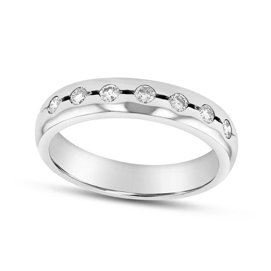 0.33 CT. T.W. Natural Diamond Wedding Band in Solid 14K White Gold (H/SI2)