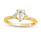 0.63 CT. T.W. Pear-Shaped Natural Diamond Tri-Sides Engagement Ring in Solid 14K Gold