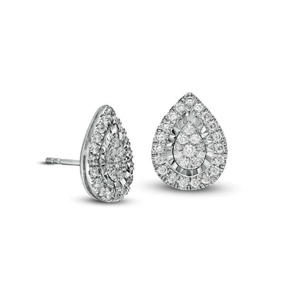 0.5 CT. T.W. Composite Diamond Teardrop Frame Stud Earrings in 14K White Gold