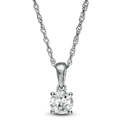 0.5 CT. Natural Clarity Enhanced Solitaire Pendant in 10K White Gold