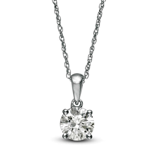 1 CT. Natural Clarity Enhanced Solitaire Pendant in 10K White Gold