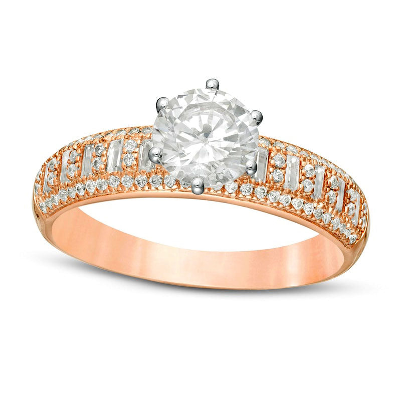 1.5 CT. T.W. Natural Diamond Engagement Ring in Solid 14K Rose Gold