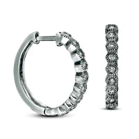 0.25 CT. T.W. Diamond Vintage-Style Hoop Earrings in Sterling Silver