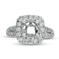 1.5 CT. T.W. Natural Diamond Cushion Frame Semi-Mount in Solid 14K White Gold