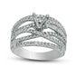 1.13 CT. T.W. Natural Diamond Crossover Semi-Mount in Solid 14K White Gold