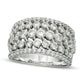 2.5 CT. T.W. Natural Diamond Multi-Row Ring in Solid 14K White Gold