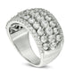 2.5 CT. T.W. Natural Diamond Multi-Row Ring in Solid 14K White Gold