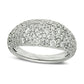 1.63 CT. T.W. Composite Natural Diamond Dome Anniversary Ring in Solid 14K White Gold