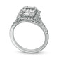 1.0 CT. T.W. Composite Natural Diamond Rectangular Frame Split Shank Engagement Ring in Solid 10K White Gold