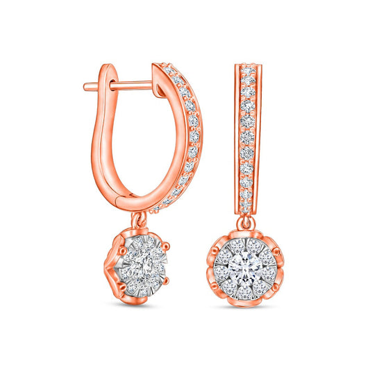 0.5 CT. T.W. Diamond Drop Earrings in 10K Two-Tone Gold