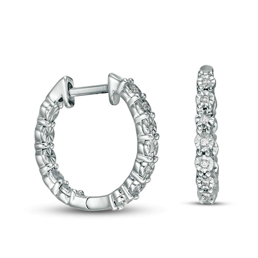 0.1 CT. T.W. Diamond Inside-Out Hoop Earrings in Sterling Silver