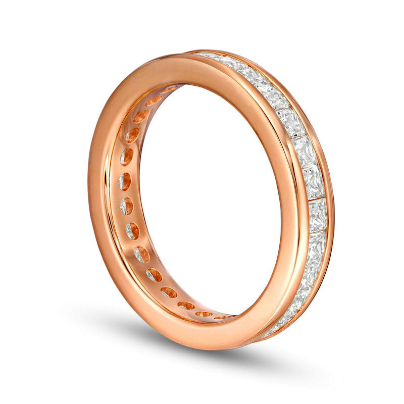 2.0 CT. T.W. Princess-Cut Natural Diamond Channel-Set Eternity Wedding Band in Solid 14K Rose Gold