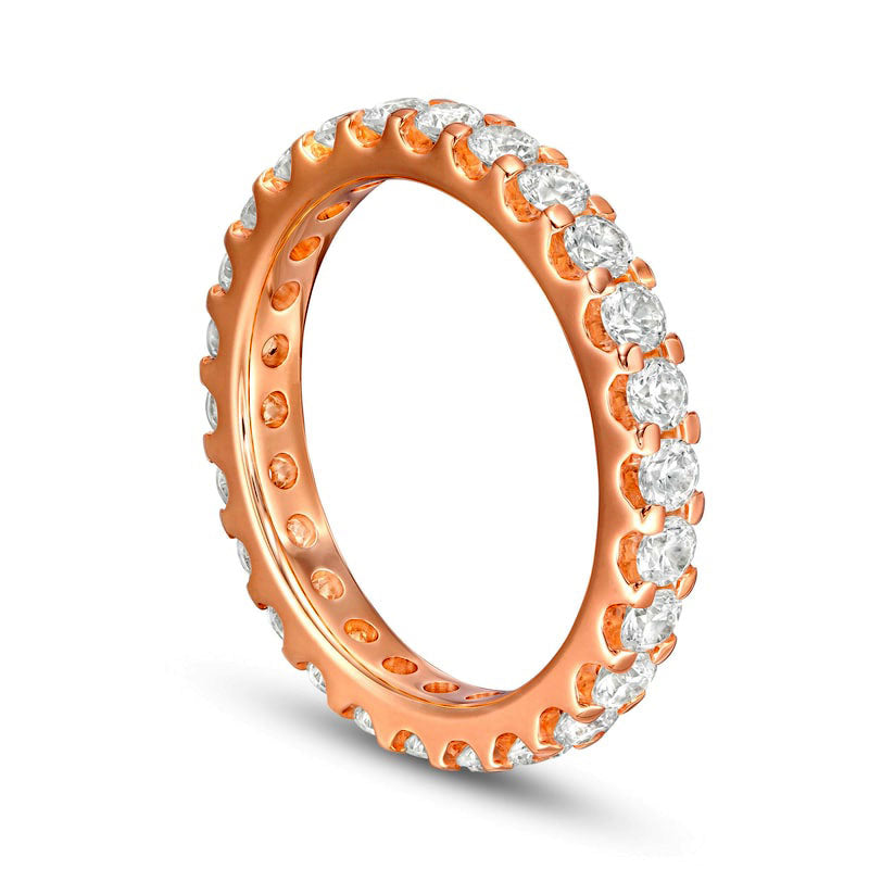 1.5 CT. T.W. Natural Diamond Eternity Wedding Band in Solid 14K Rose Gold
