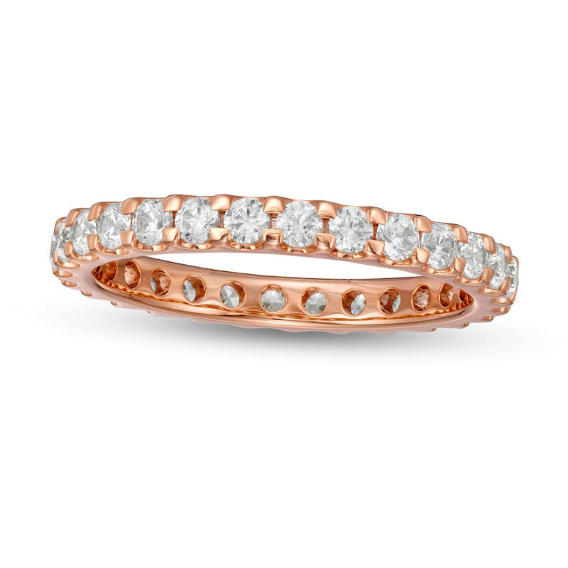 1.0 CT. T.W. Natural Diamond Eternity Wedding Band in Solid 14K Rose Gold