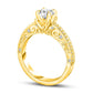 1.0 CT. T.W. Natural Diamond Antique Vintage-Style Engagement Ring in Solid 14K Gold