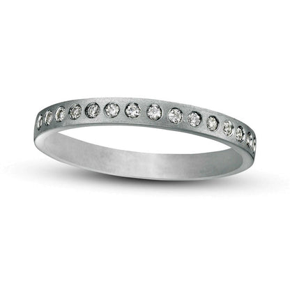 0.17 CT. T.W. Natural Diamond Satin Stackable Anniversary Band in Solid 10K White Gold