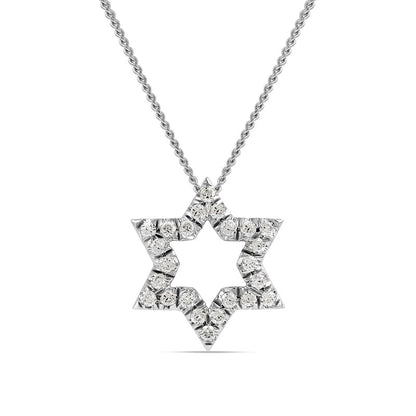 0.2 CT. T.W. Natural Diamond Star Pendant in 14K White Gold