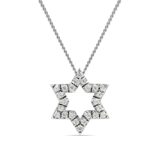 0.2 CT. T.W. Natural Diamond Star Pendant in 14K White Gold