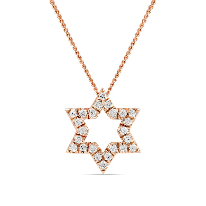 0.2 CT. T.W. Natural Diamond Star Pendant in 14K Rose Gold