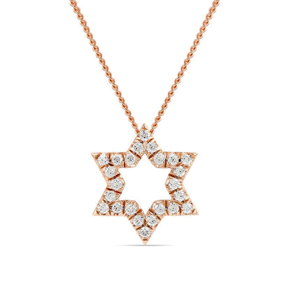 0.2 CT. T.W. Natural Diamond Star Pendant in 14K Rose Gold